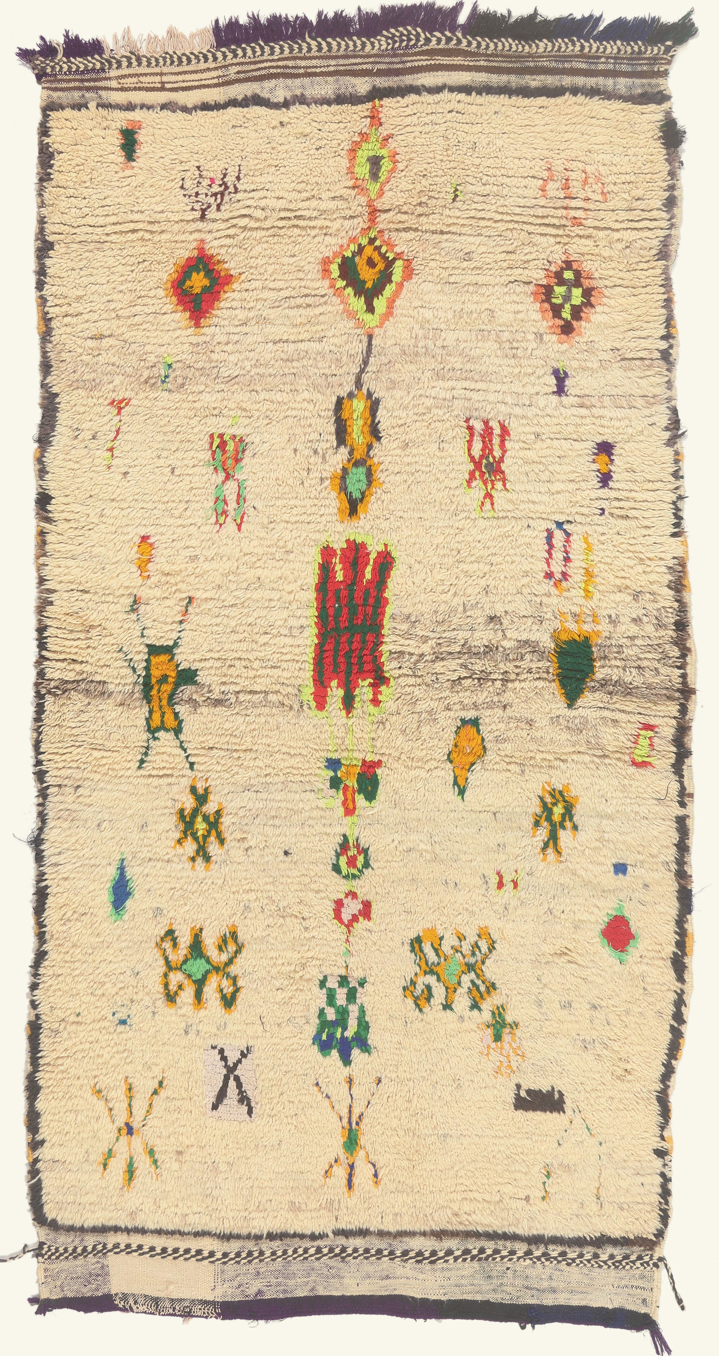 4 x 7 - Ivory Vintage Azilal Moroccan Rug - 22044