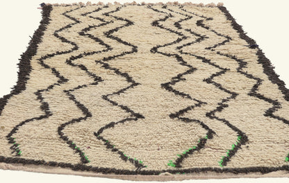 4 x 6 - Ivory Vintage Azilal Moroccan Rug - 22045