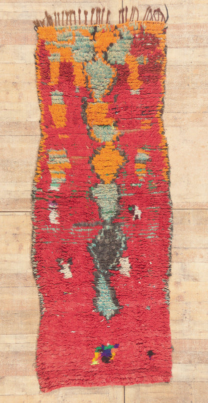 3 x 8 - Red Vintage Boujad Moroccan Rug - 22046