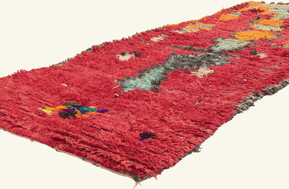 3 x 8 - Red Vintage Boujad Moroccan Rug - 22046
