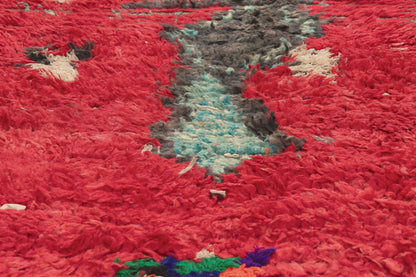 3 x 8 - Red Vintage Boujad Moroccan Rug - 22046