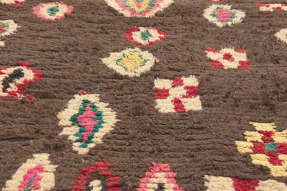 4 x 8 - Brown Vintage Azilal Moroccan Rug - 22047