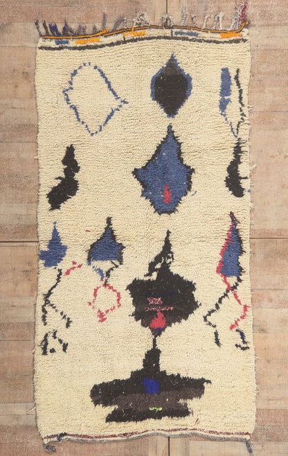4 x 7 - Ivory Vintage Azilal Moroccan Rug - 22048