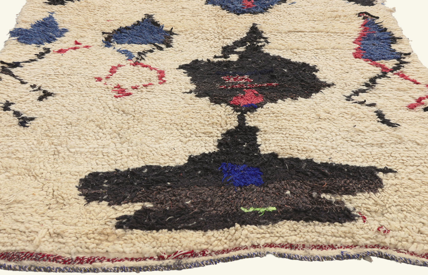 4 x 7 - Ivory Vintage Azilal Moroccan Rug - 22048