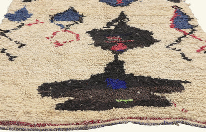 4 x 7 - Ivory Vintage Azilal Moroccan Rug - 22048