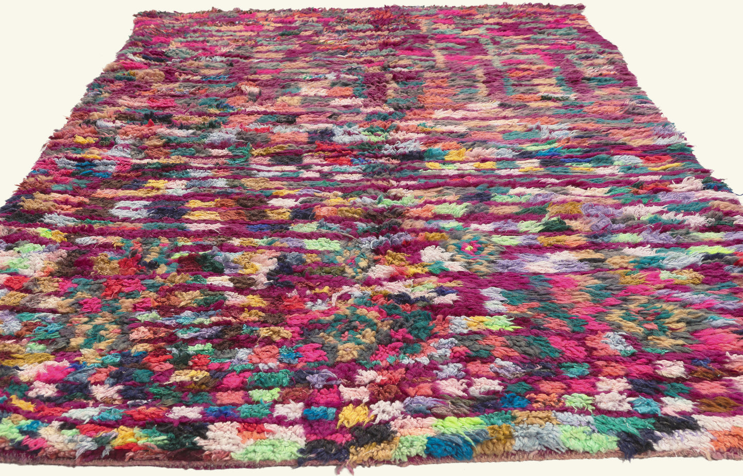 5 x 8 - Magenta Vintage Boujad Moroccan Rug - 22051