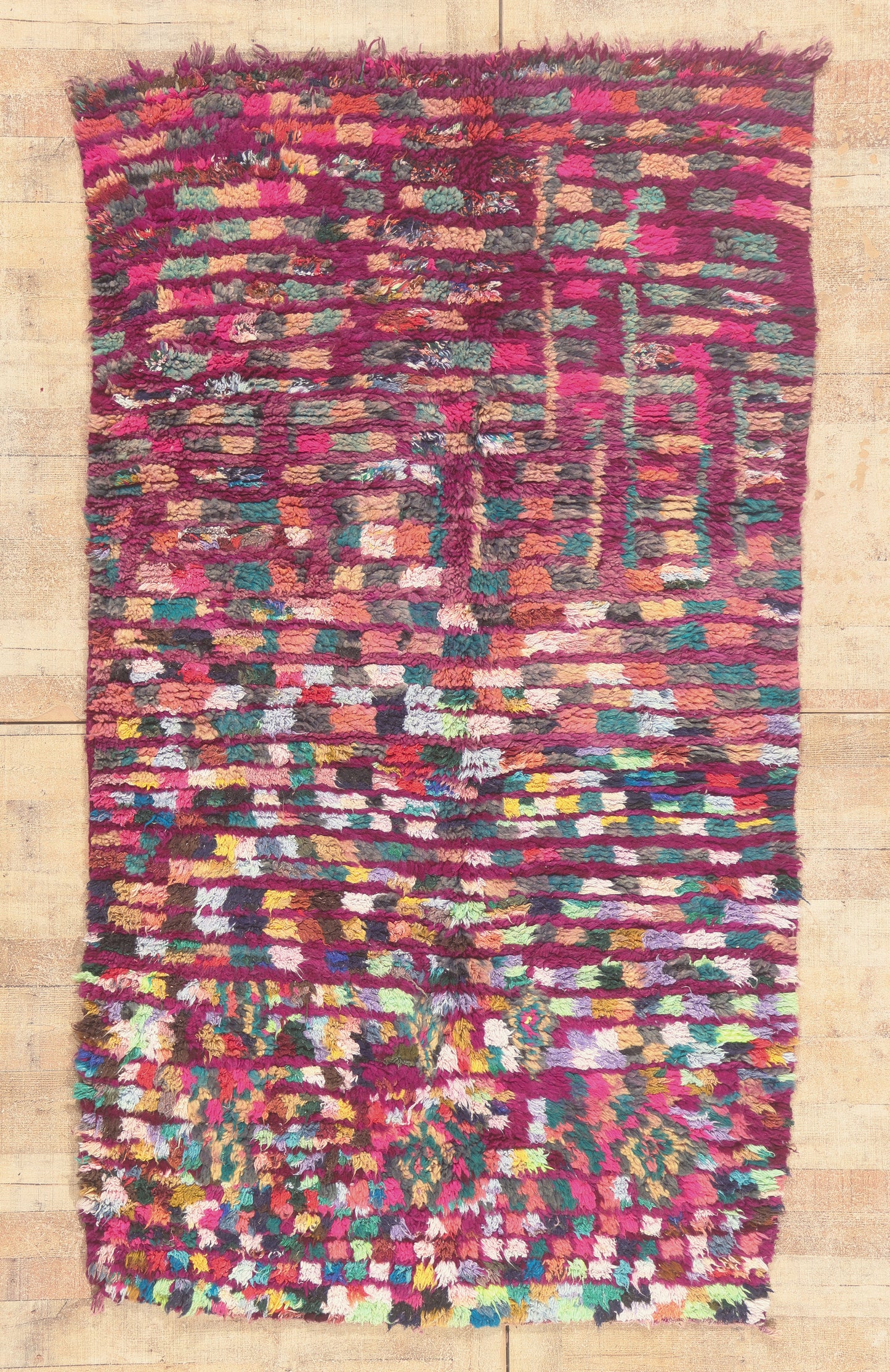 5 x 8 - Magenta Vintage Boujad Moroccan Rug - 22051