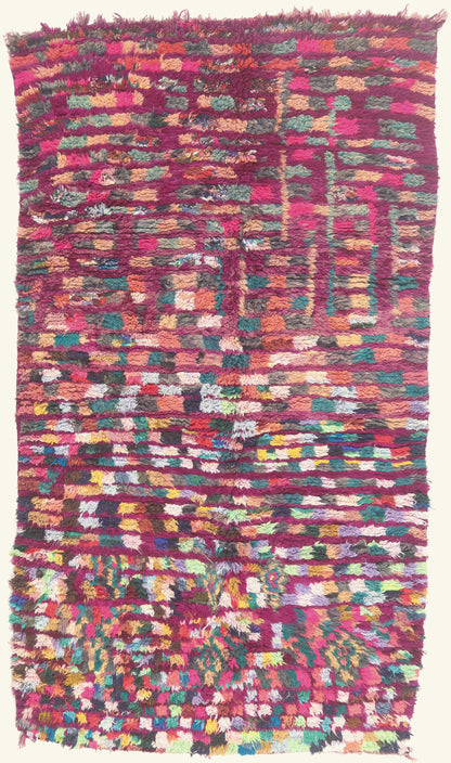 5 x 8 - Magenta Vintage Boujad Moroccan Rug - 22051