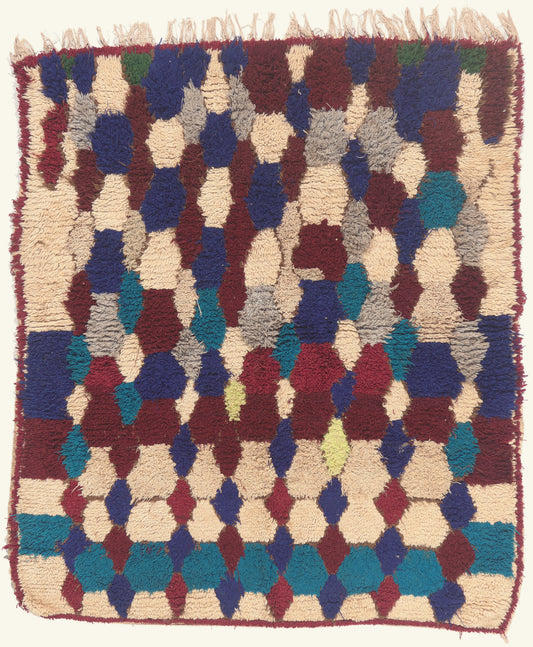 4 x 5 - Multicolor Vintage Azilal Moroccan Rug - 22052