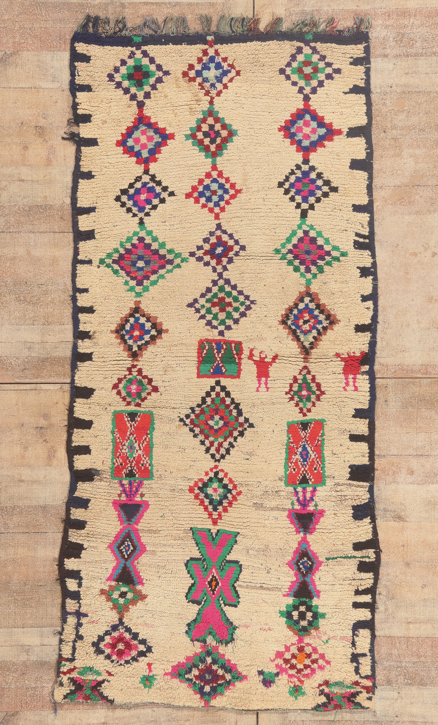 3 x 8 - Ivory Vintage Azilal Moroccan Rug - 22054