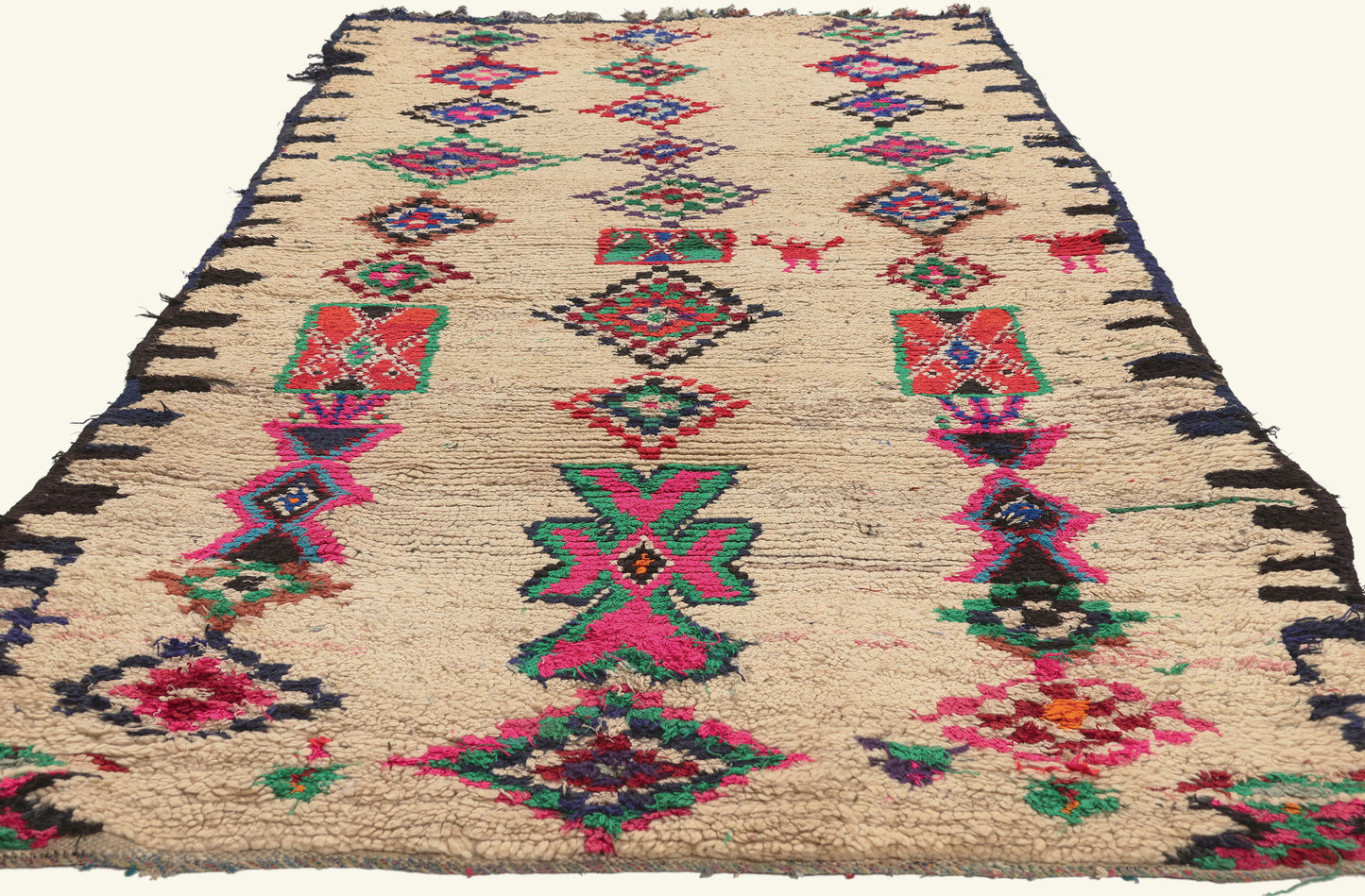 3 x 8 - Ivory Vintage Azilal Moroccan Rug - 22054