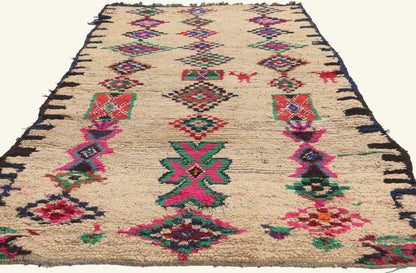 3 x 8 - Ivory Vintage Azilal Moroccan Rug - 22054
