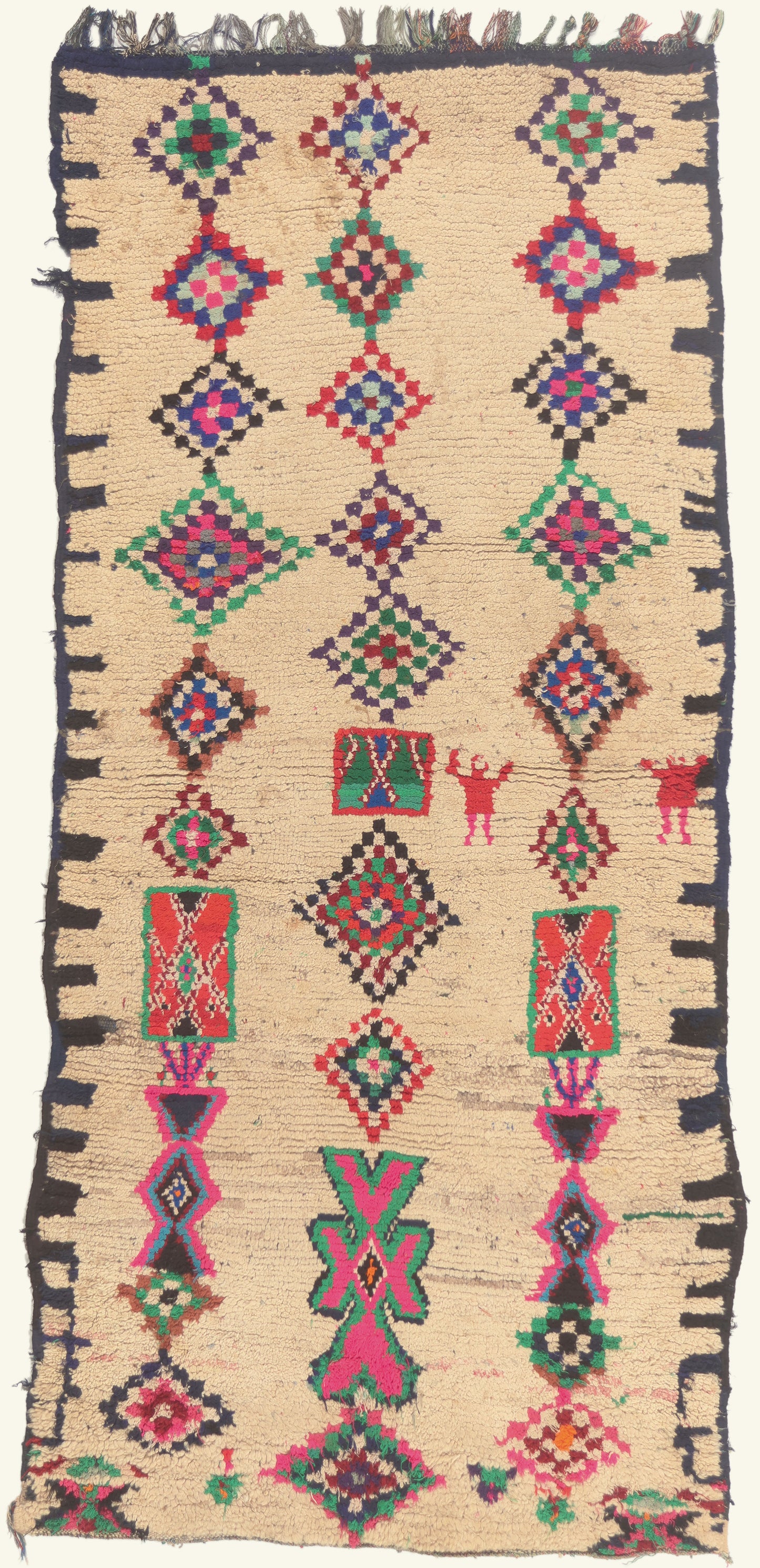 3 x 8 - Ivory Vintage Azilal Moroccan Rug - 22054