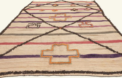 5 x 11 - Ivory Vintage Glaoui Moroccan Rug - 22055