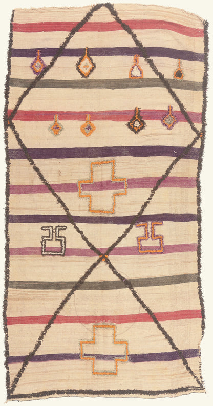5 x 11 - Ivory Vintage Glaoui Moroccan Rug - 22055