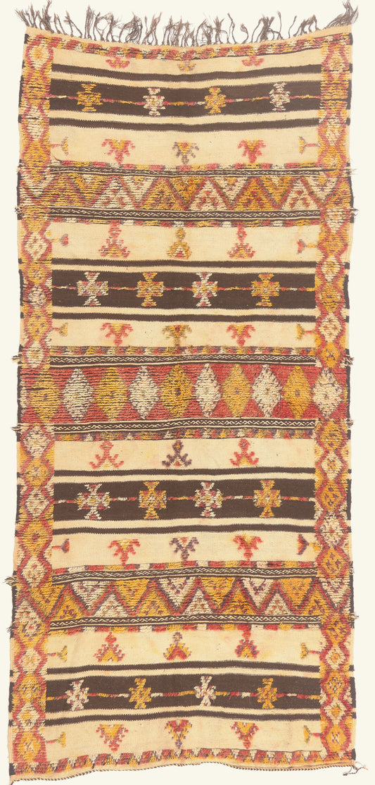 4 x 9 - Multicolor Vintage Glaoui Moroccan Rug - 22056
