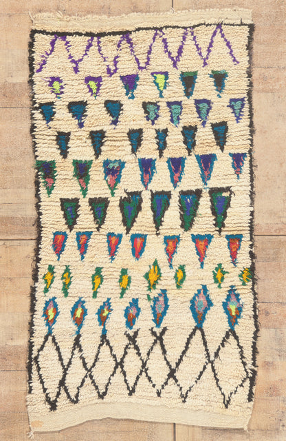 3 x 5 - Ivory Vintage Azilal Moroccan Rug - 22057