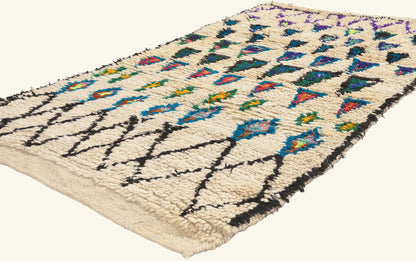 3 x 5 - Ivory Vintage Azilal Moroccan Rug - 22057