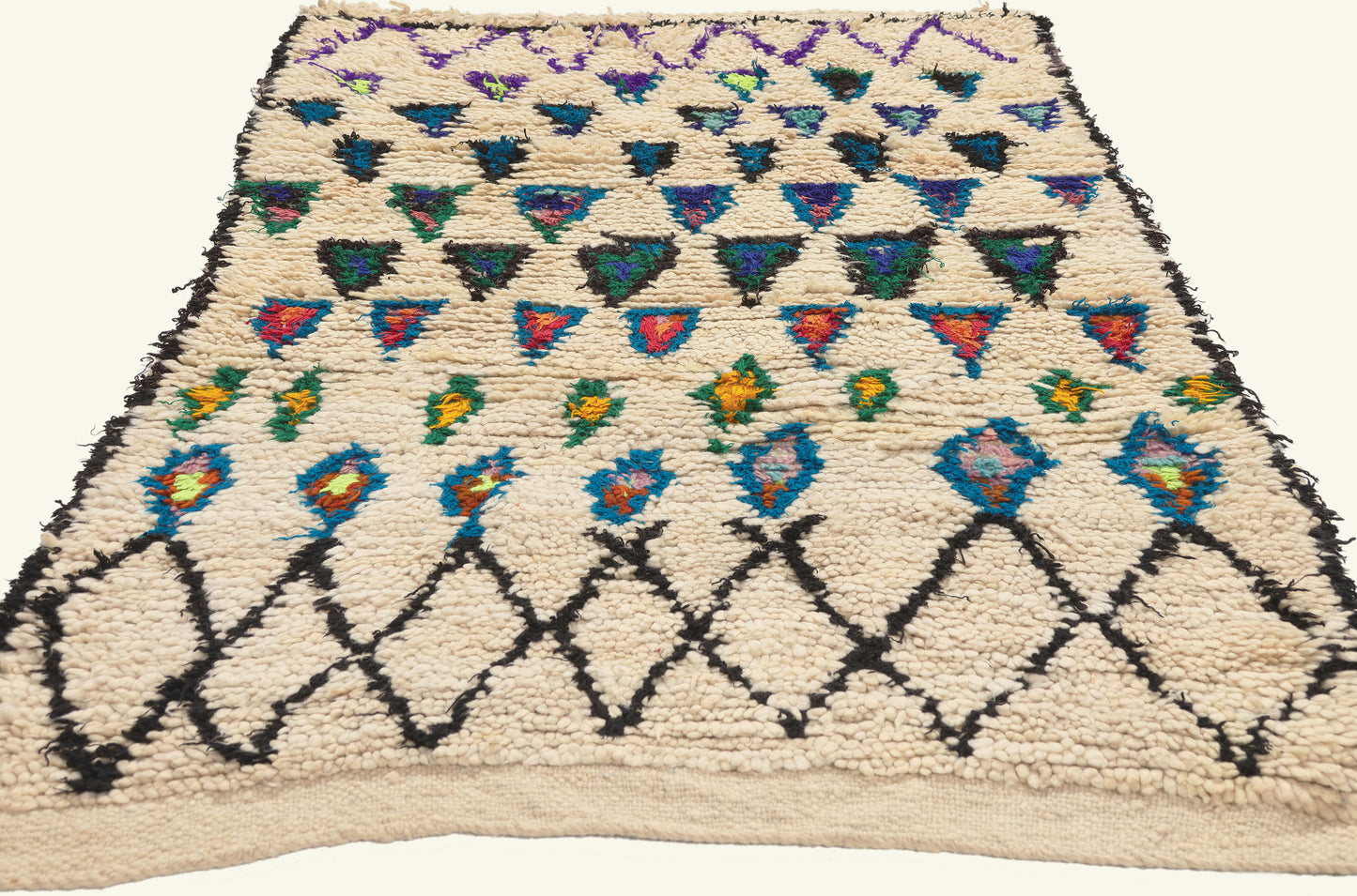 3 x 5 - Ivory Vintage Azilal Moroccan Rug - 22057