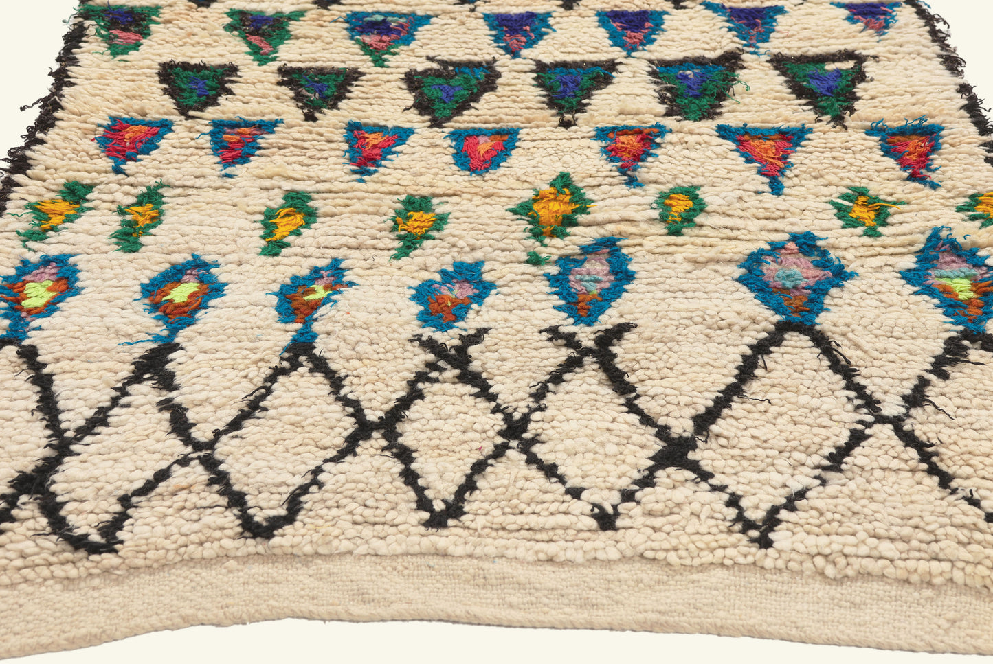 3 x 5 - Ivory Vintage Azilal Moroccan Rug - 22057