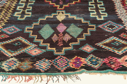 4 x 7 - Black Vintage Azilal Moroccan Rug - 22058