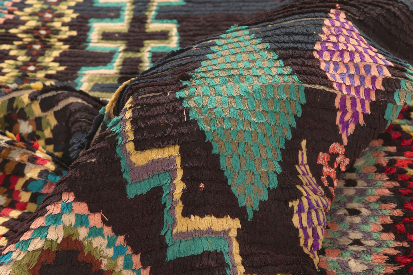 4 x 7 - Black Vintage Azilal Moroccan Rug - 22058