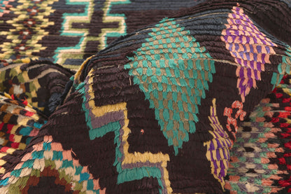 4 x 7 - Black Vintage Azilal Moroccan Rug - 22058