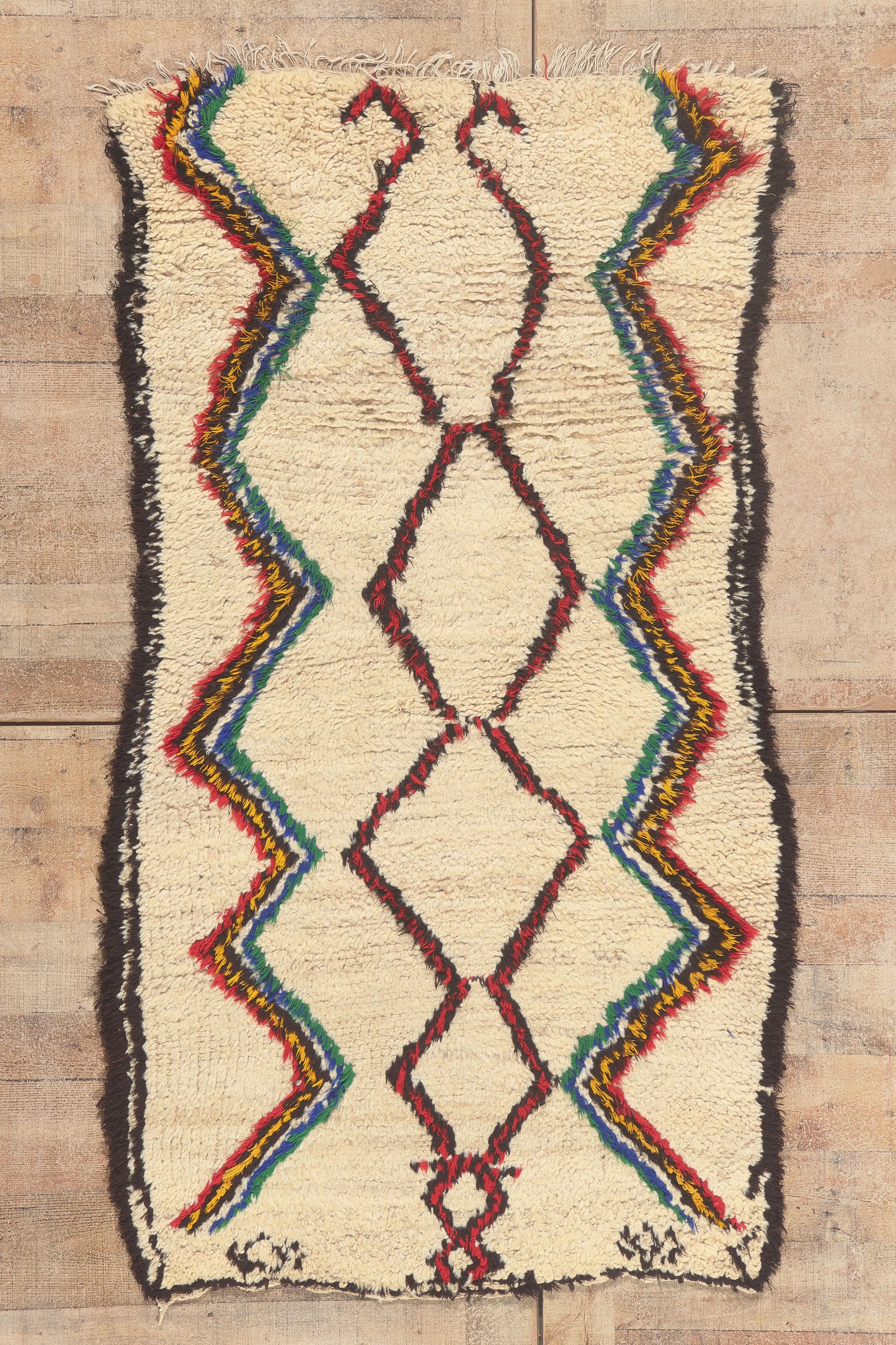 3 x 6 - Ivory Vintage Azilal Moroccan Rug - 22060