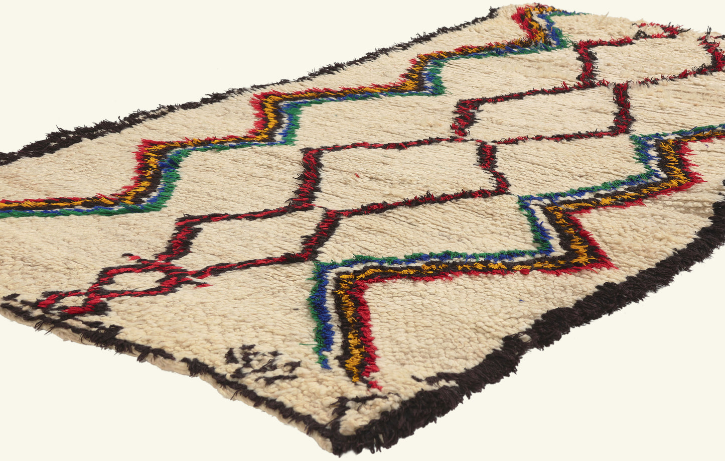 3 x 6 - Ivory Vintage Azilal Moroccan Rug - 22060