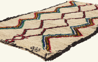 3 x 6 - Ivory Vintage Azilal Moroccan Rug - 22060