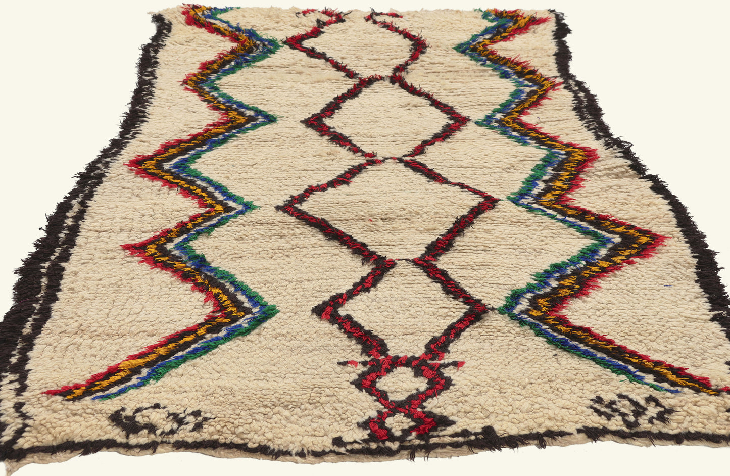 3 x 6 - Ivory Vintage Azilal Moroccan Rug - 22060