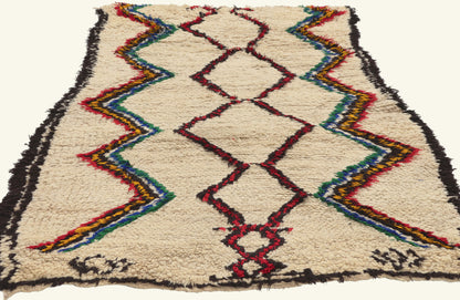 3 x 6 - Ivory Vintage Azilal Moroccan Rug - 22060