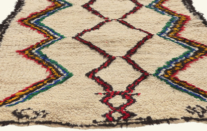 3 x 6 - Ivory Vintage Azilal Moroccan Rug - 22060