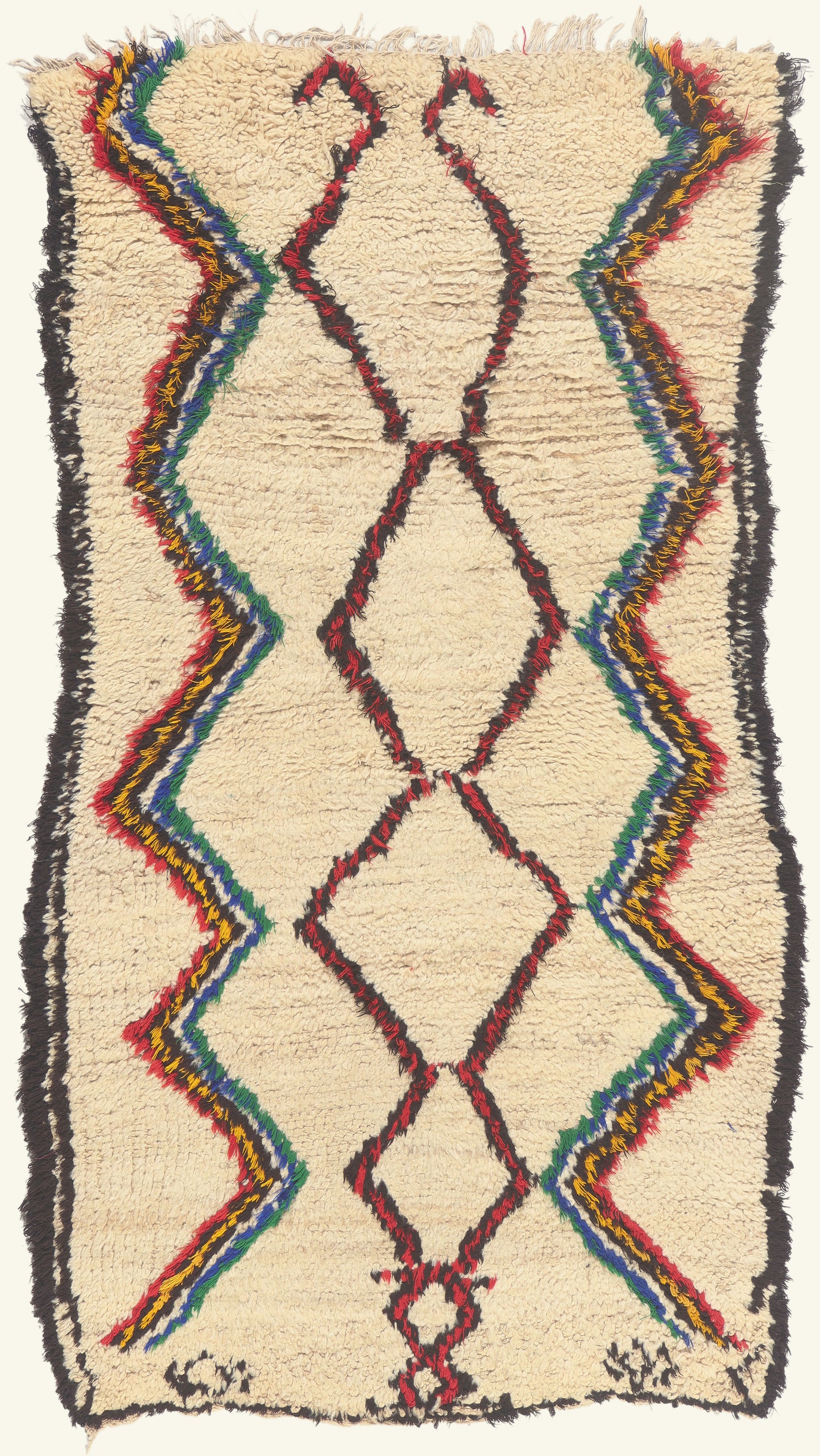 3 x 6 - Ivory Vintage Azilal Moroccan Rug - 22060
