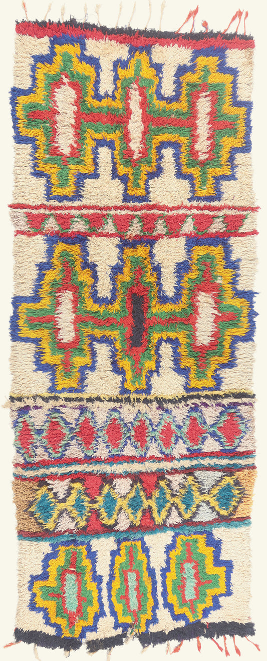 4 x 10 - Multicolor Vintage Azilal Moroccan Rug - 22061