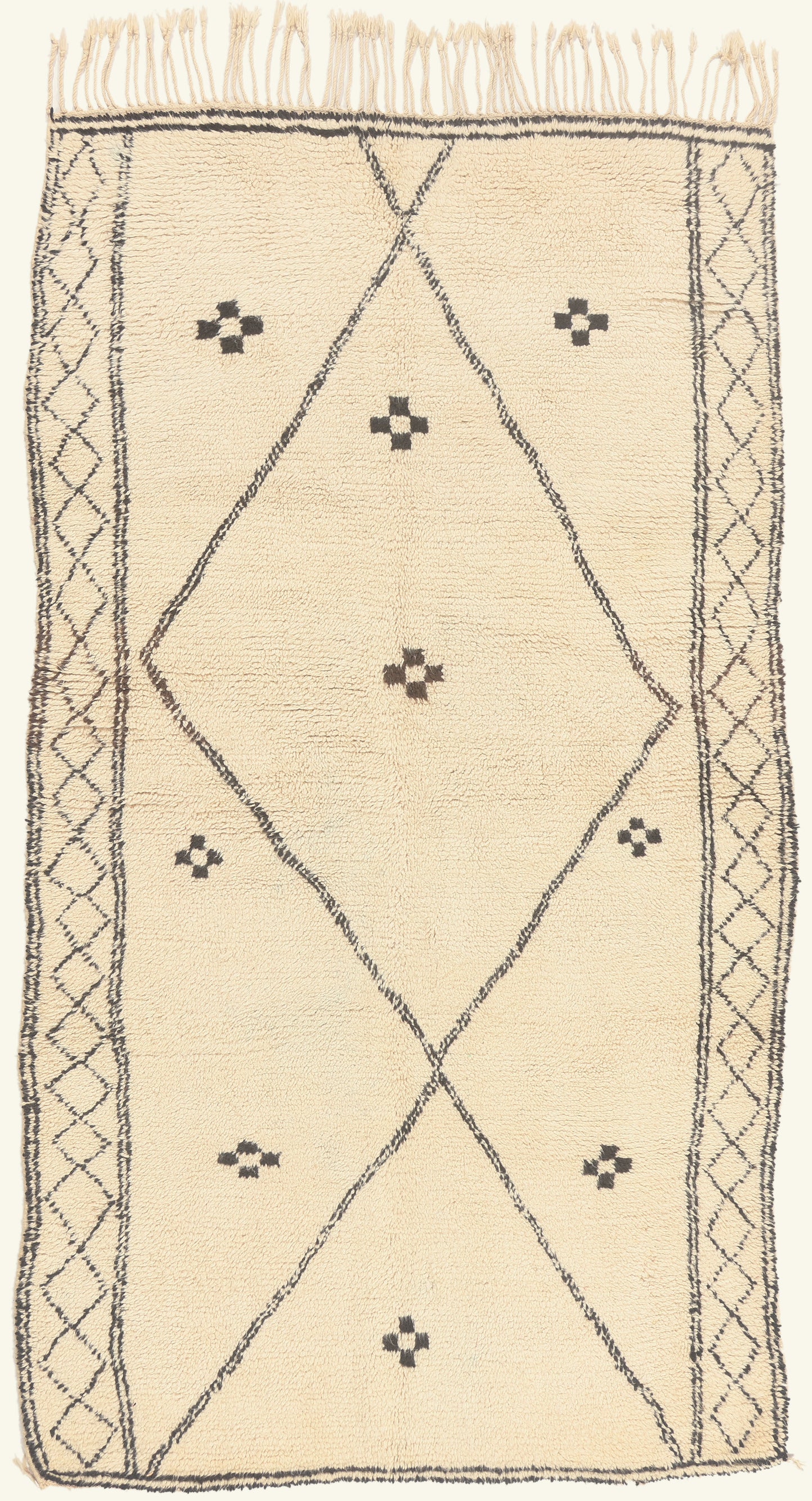 5 x 9 - Ivory Vintage Azilal Moroccan Rug - 22062