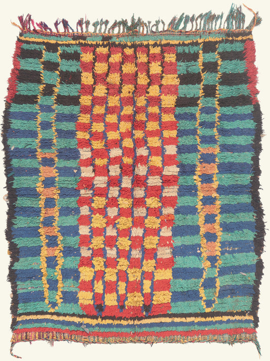 4 x 5 - Multicolor Vintage Azilal Moroccan Rug - 22063