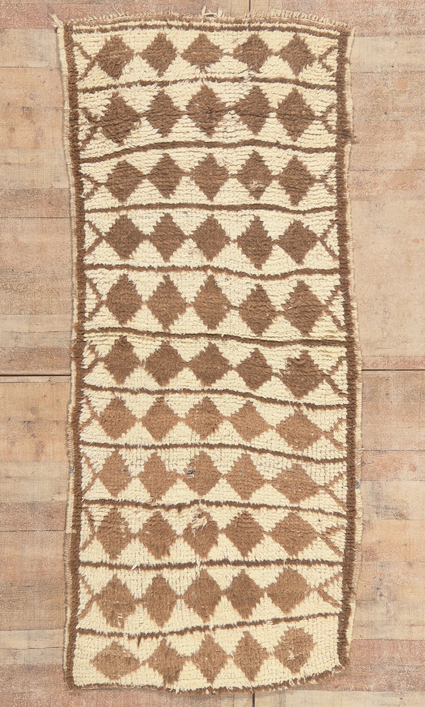 3 x 7 - Ivory Vintage Azilal Moroccan Rug - 22064
