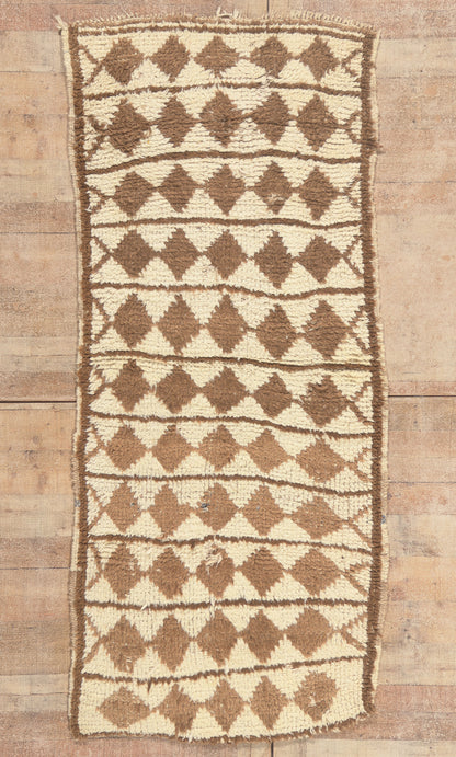 3 x 7 - Ivory Vintage Azilal Moroccan Rug - 22064