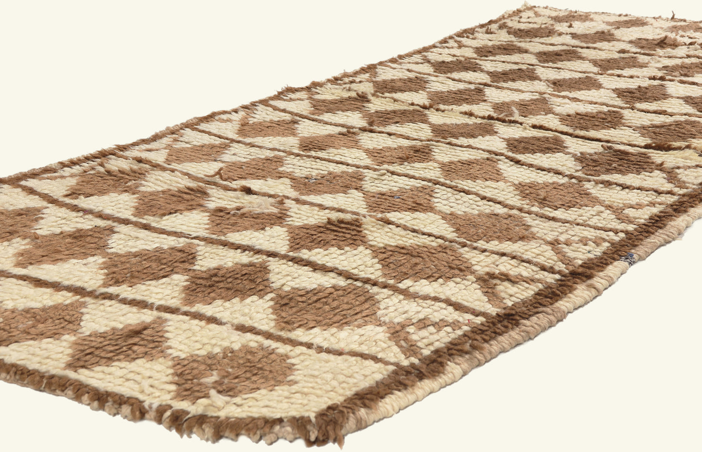 3 x 7 - Ivory Vintage Azilal Moroccan Rug - 22064