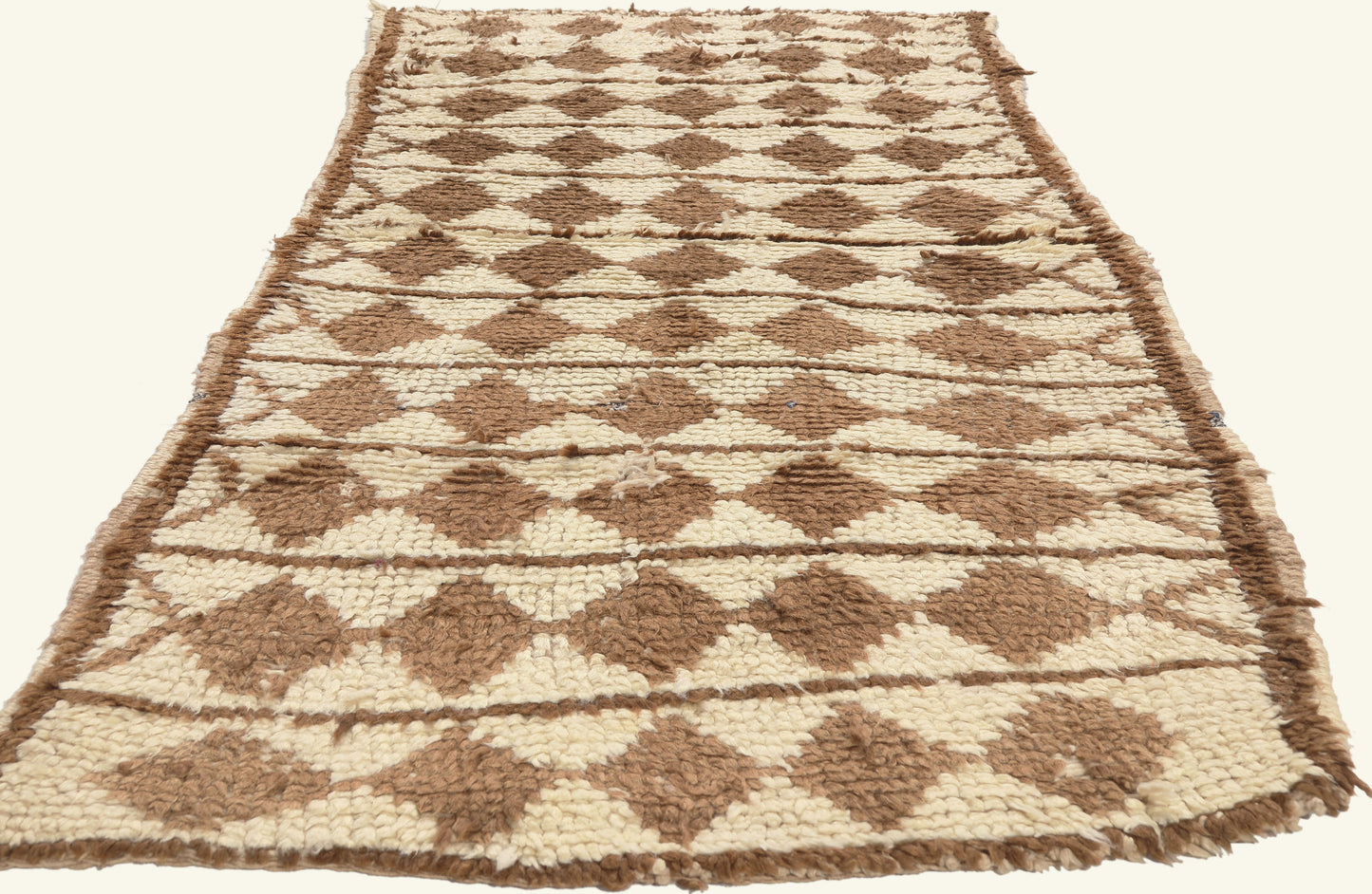 3 x 7 - Ivory Vintage Azilal Moroccan Rug - 22064