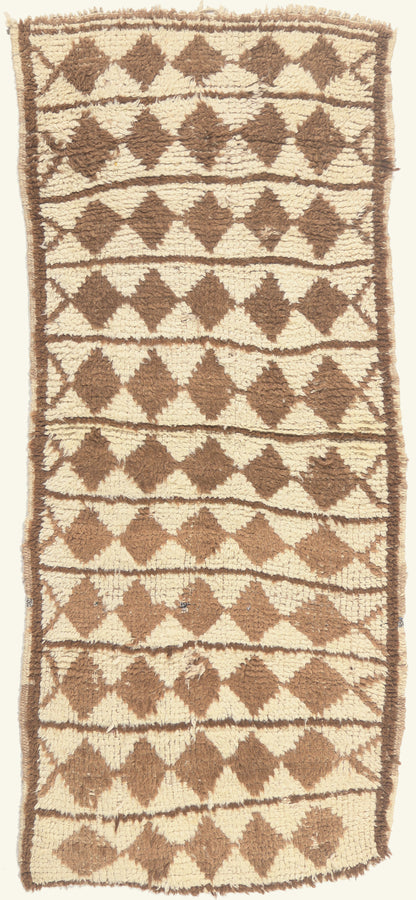 3 x 7 - Ivory Vintage Azilal Moroccan Rug - 22064