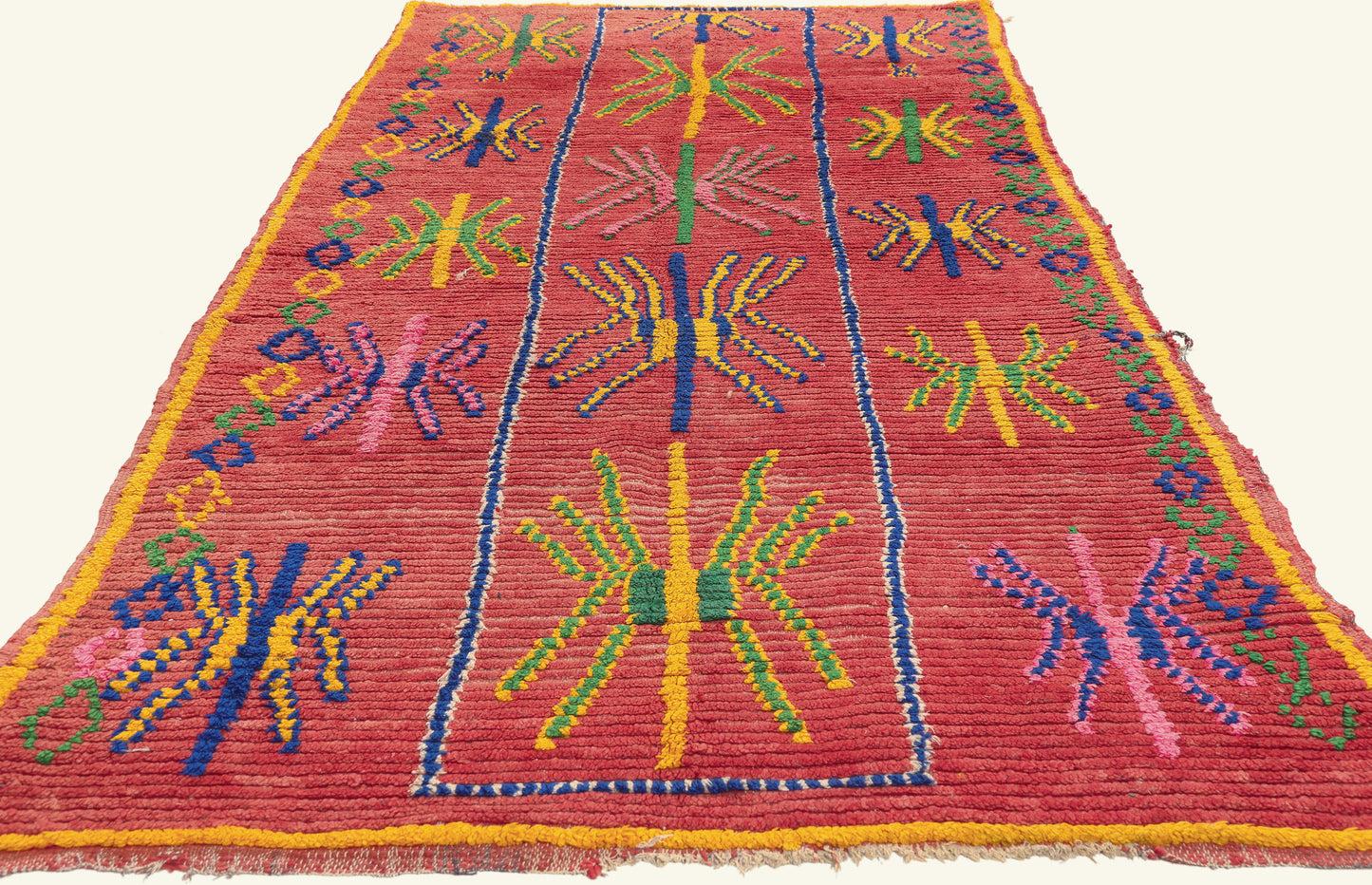 4 x 9 - Red Vintage Azilal Moroccan Rug - 22066