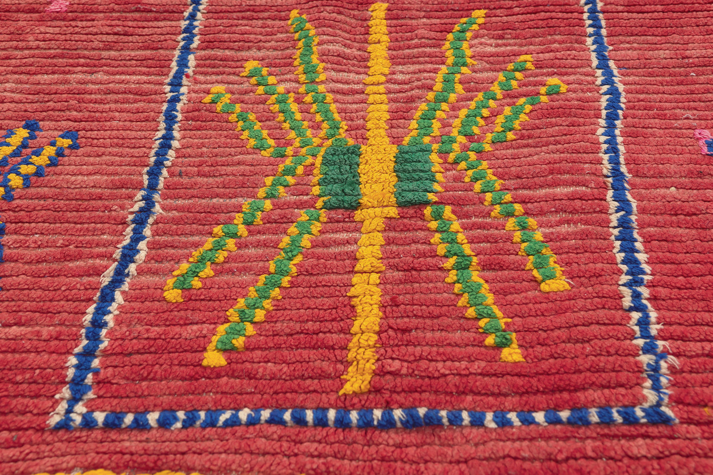 4 x 9 - Red Vintage Azilal Moroccan Rug - 22066