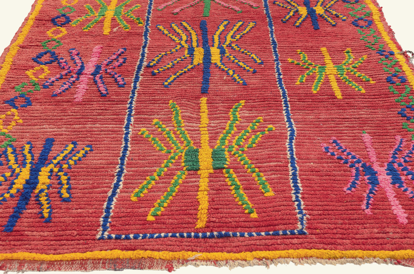 4 x 9 - Red Vintage Azilal Moroccan Rug - 22066
