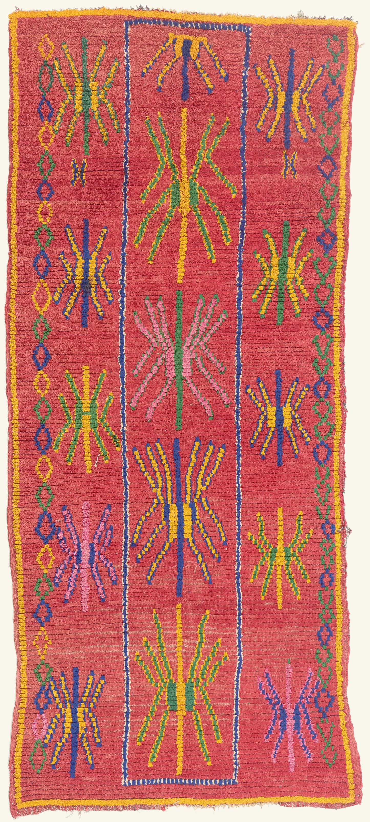 4 x 9 - Red Vintage Azilal Moroccan Rug - 22066