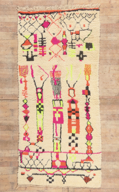 4 x 10 - Ivory Vintage Azilal Moroccan Rug - 22067