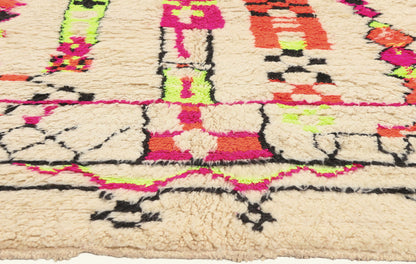 4 x 10 - Ivory Vintage Azilal Moroccan Rug - 22067