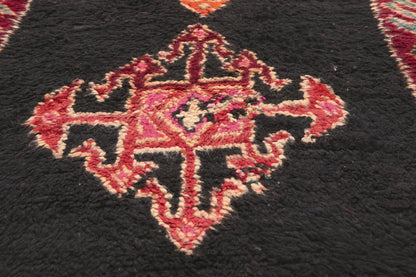 3 x 8 - Black Vintage Taznakht Moroccan Rug - 22068