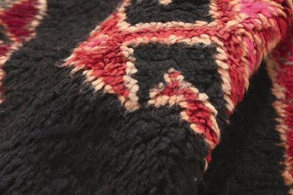 3 x 8 - Black Vintage Taznakht Moroccan Rug - 22068